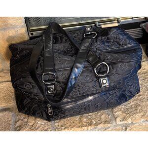 Thirty-One XL Tote Weekender Black Floral EUC